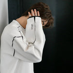 Contrast Color Line Sweatshirt