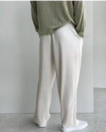 Drawstring Drape Pleated Pants