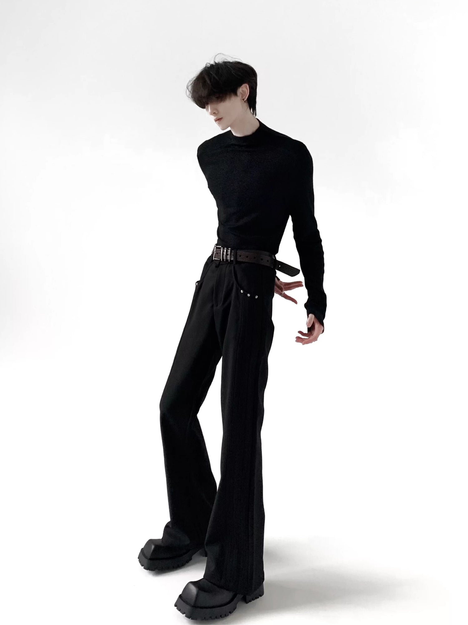 Calças Jeans Flare de Cintura Alta 