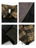 Plaid Patchwork Ripped Sweatshirt
