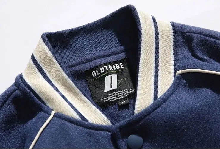 Retro Letter Flocking Baseball Jacket