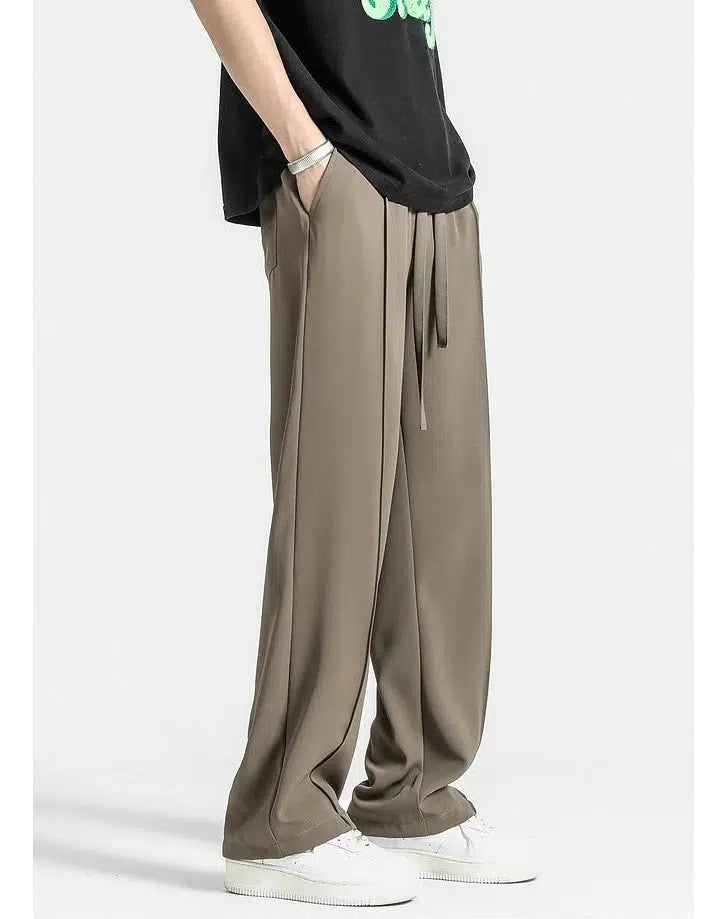 Straight Ice Silk Drape Casual Pants