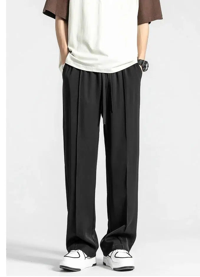 Straight Ice Silk Drape Casual Pants