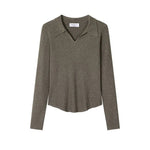 V-Neck Ribbed Knit Sweater