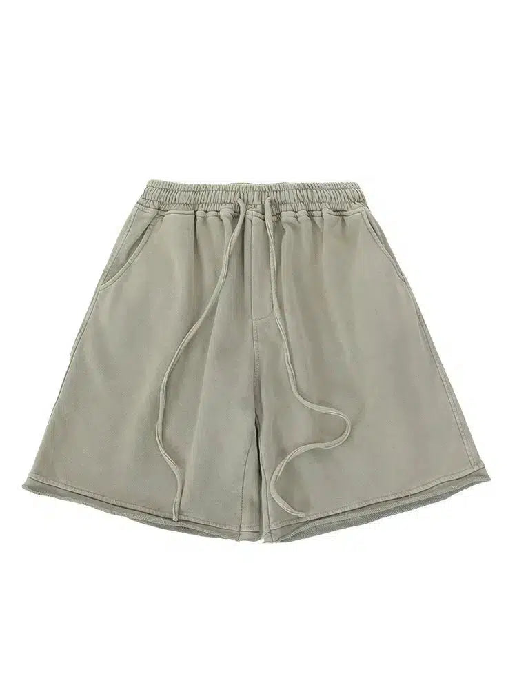 Washed Drawstring Shorts