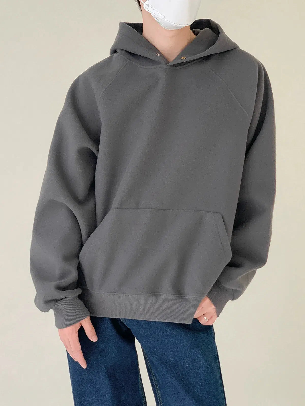 Woolen Sweatshirt with Kangaroo Pocket