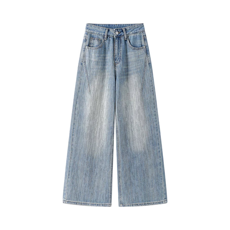 1627207:3266760,6012703444977,1627207:3266760,6012703444978,1627207:3266760,6012703444975,1627207:3266760,6012703444976,6012703444977,6012703444978,6012703444975,6012703444976, Rhinestone Wide Leg Cropped Jeans Pants