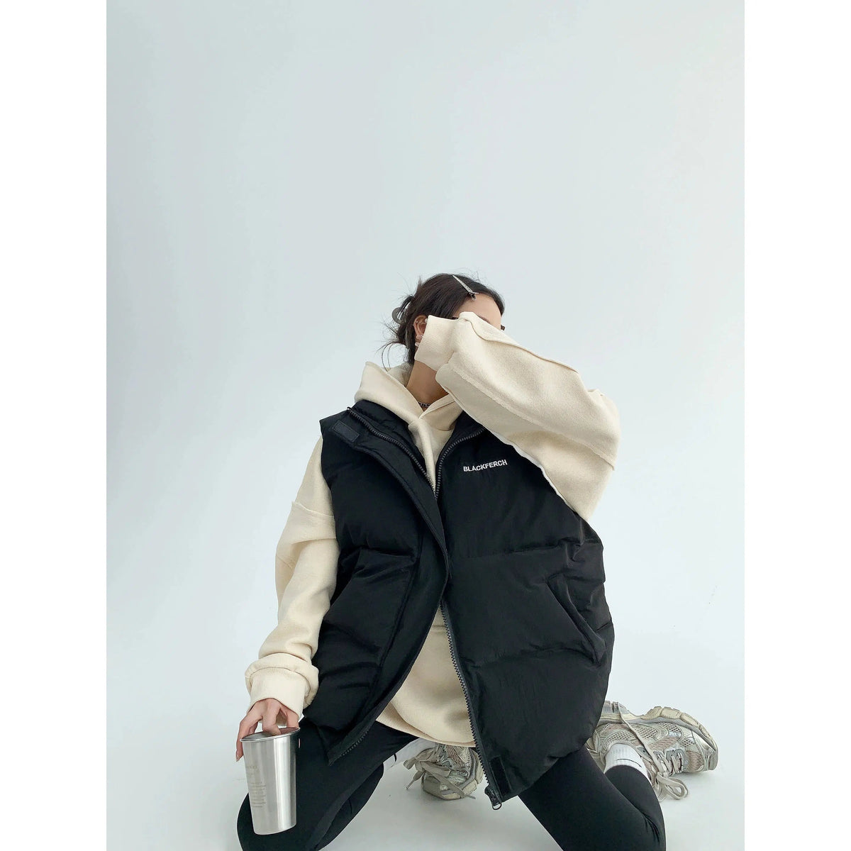 Zip-Up Puffer Hooded Vest