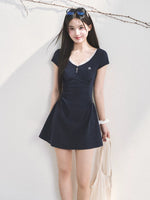 Cotton Parisian Dress with Pleated Waist 3