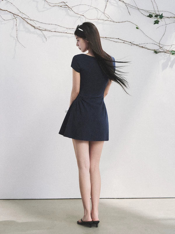 Cotton Parisian Dress with Pleated Waist 4