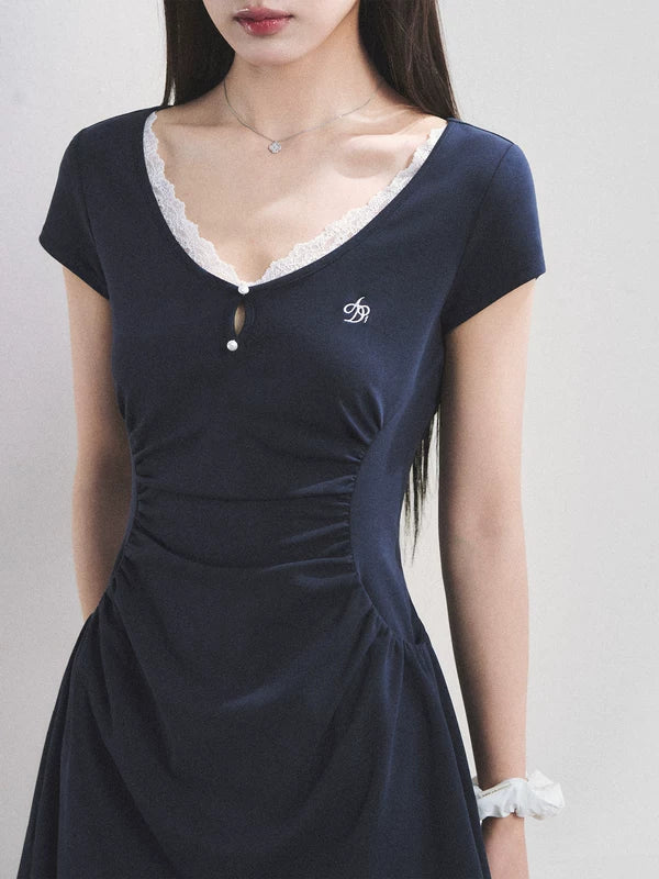 Cotton Parisian Dress with Pleated Waist 5