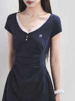 Cotton Parisian Dress with Pleated Waist 5