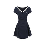 6208485011508,6208485011509,6208485011510,6208485011511, Cotton Parisian Dress with Pleated Waist