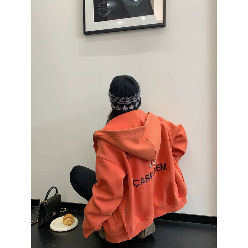 Embroidered Graphic Oversized Hoodie Jacket 5