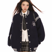 Jaqueta de Beisebol com Gola Alta Retro 