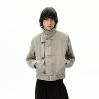 Retro Uçak Düğmesi Kısa İş Ceketi 