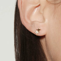 Silver Overlapping Star Stud Earrings