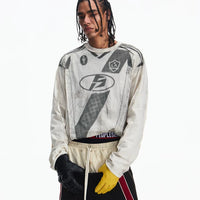 Racing-Inspired Patchwork Long-Sleeve T-Shirt