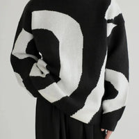 Abstract Pattern Knit Sweater