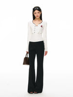 Fleece-Lined Drawstring Flare Sweatpants 5