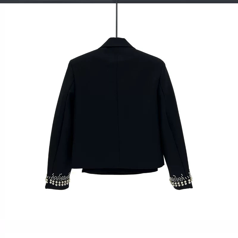 Chaqueta corta con embellishments de cuentas 