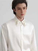 Minimalist Satin Long Sleeve Dress Shirt 2