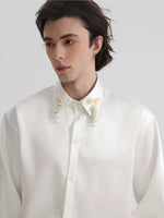 Minimalist Satin Long Sleeve Dress Shirt 4