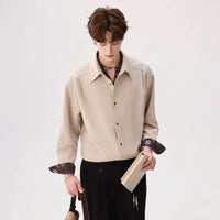 Paisley Trim Faux Two-Piece Shirt