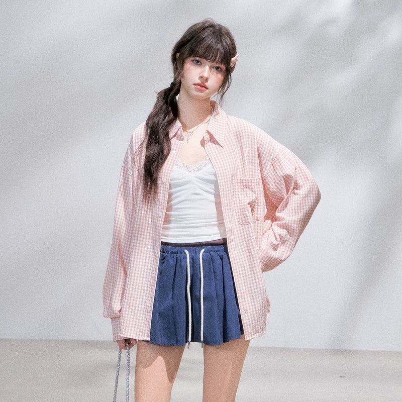 6203136471996,6203136471997, Plaid Loose-Fit Long Sleeve Shirt Cardigan