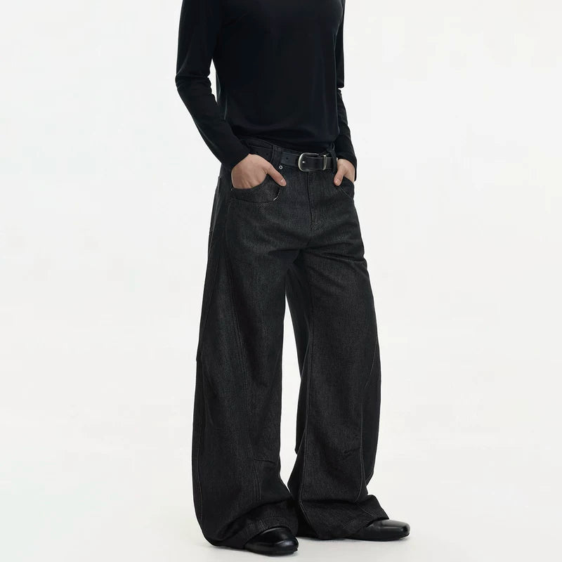 Raw Denim Wide Leg Jeans Pants 2