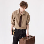 Retro Striped Faux Tie Long-Sleeve Shirt 2