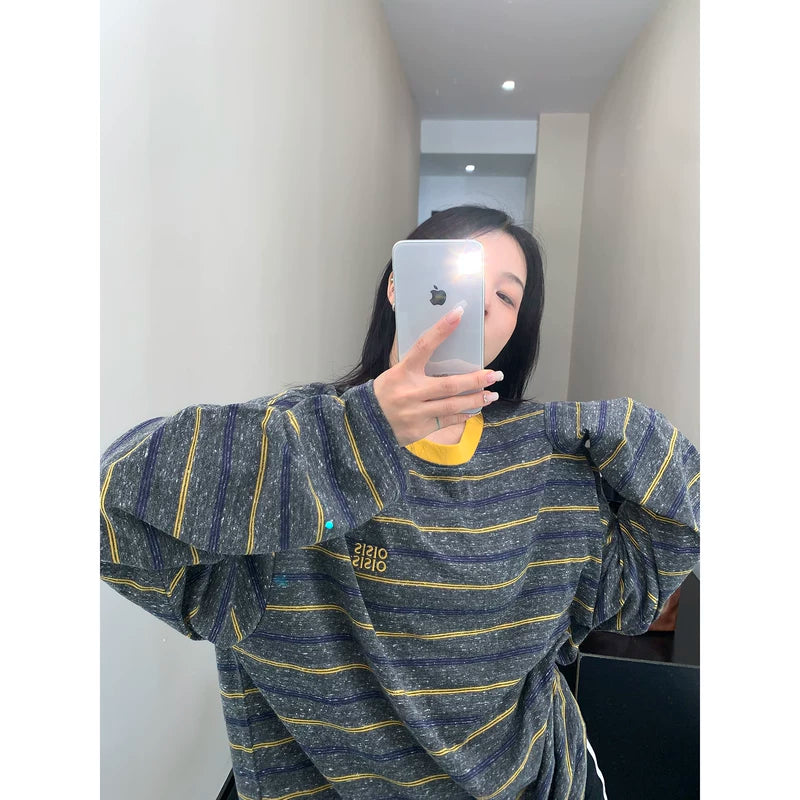 Retro Thin Striped Long Sleeve Turtleneck 3