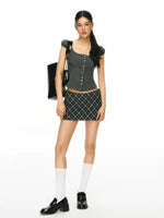 Short-Sleeve Button Front Fitted Top 5