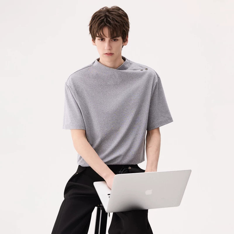 6190758711652,6190758711653,6190758711654,6190758711655, Short-Sleeve Crossover Neckline Pullover Shirt