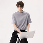 6190758711652,6190758711653,6190758711654,6190758711655, Short-Sleeve Crossover Neckline Pullover Shirt