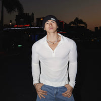 Slim Fit Long Sleeve Polo T-Shirt