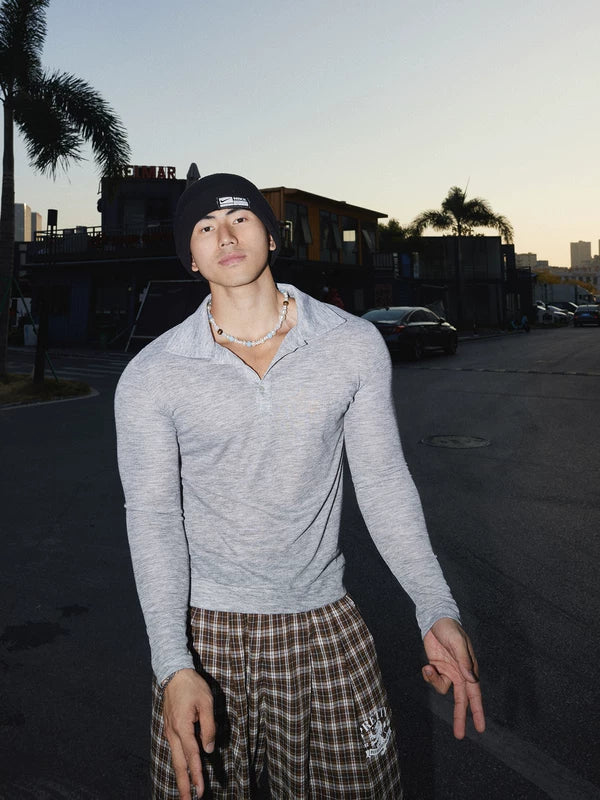 Slim Fit Long Sleeve Polo T-Shirt 2