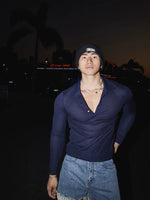 Slim Fit Long Sleeve Polo T-Shirt 4