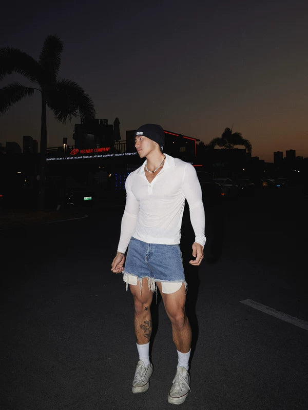 Slim Fit Long Sleeve Polo T-Shirt 5