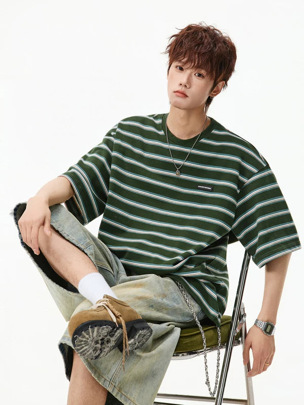 Striped Crew Neck Short Sleeve T-Shirt 5