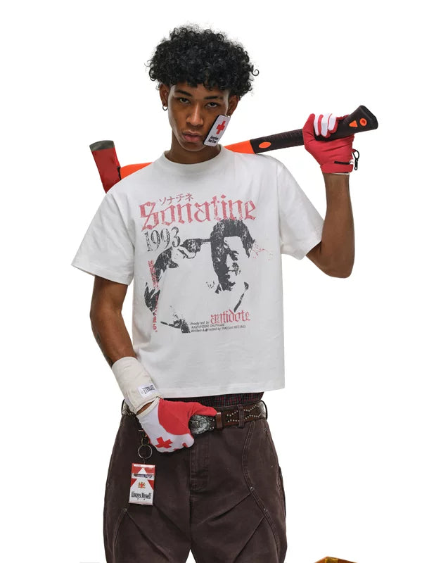 Takeshi Kitano Portrait Graphic T-Shirt 3