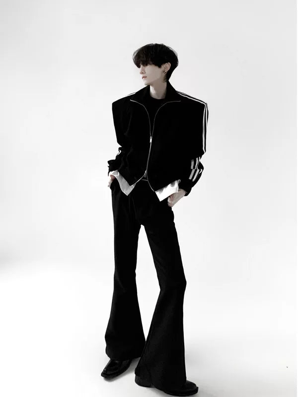 Three-Stripe Stand Collar Sport Jacket 3