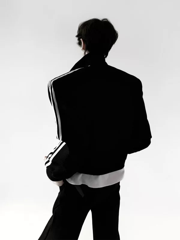 Three-Stripe Stand Collar Sport Jacket 4