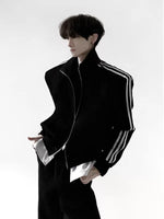 Three-Stripe Stand Collar Sport Jacket 5