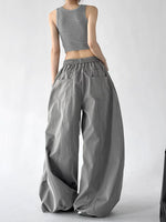 Wide Leg Drawstring Paratrooper Cargo Pants 3