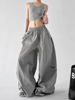 Wide Leg Drawstring Paratrooper Cargo Pants 5