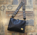 Faux Leather Black Crossbody Bag