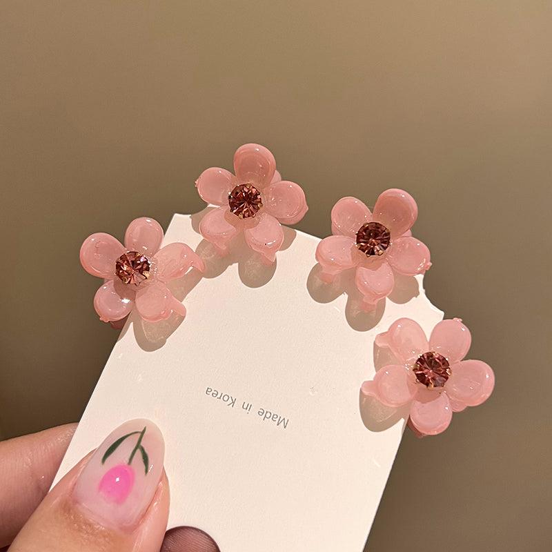 Mini Candy Color Flower Hair Clips